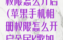 苹果手机相册权限怎么开启(苹果手机相册权限怎么开启全民K歌如何上传伴奏)