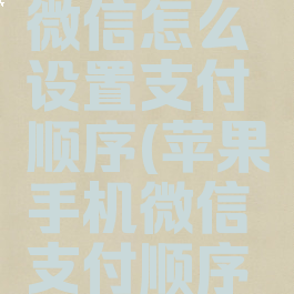 苹果手机微信怎么设置支付顺序(苹果手机微信支付顺序在哪设置)