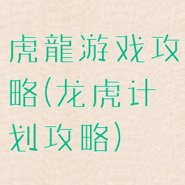 虎龍游戏攻略(龙虎计划攻略)