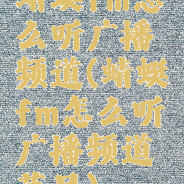 蜻蜓fm怎么听广播频道(蜻蜓fm怎么听广播频道节目)