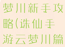 诛仙手游云梦川新手攻略(诛仙手游云梦川篇)