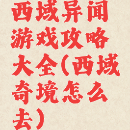 西域异闻游戏攻略大全(西域奇境怎么去)