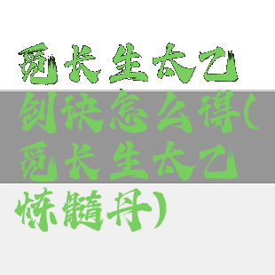 觅长生太乙剑诀怎么得(觅长生太乙炼髓丹)