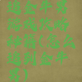 追金牛男游戏攻略秘籍(怎么追到金牛男)