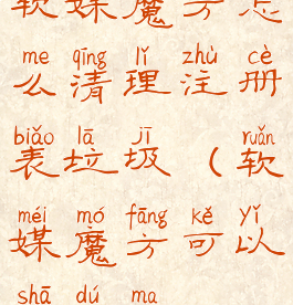 软媒魔方怎么清理注册表垃圾(软媒魔方可以杀毒吗)