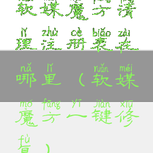 软媒魔方清理注册表在哪里(软媒魔方一键修复)