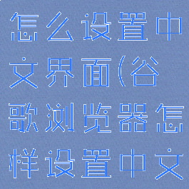 谷歌浏览器怎么设置中文界面(谷歌浏览器怎样设置中文界面)