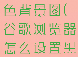 谷歌浏览器怎么设置黑色背景图(谷歌浏览器怎么设置黑色背景图片)