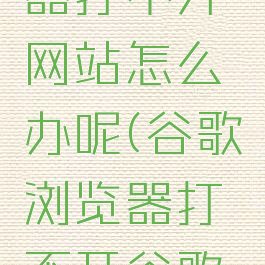 谷歌浏览器打不开网站怎么办呢(谷歌浏览器打不开谷歌网站)