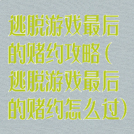 逃脱游戏最后的赌约攻略(逃脱游戏最后的赌约怎么过)