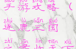 逐鹿三国之君临天下手游攻略(逐鹿三国之君临天下手游攻略视频)