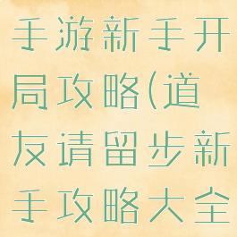 道友请留步手游新手开局攻略(道友请留步新手攻略大全)