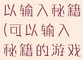 那些游戏可以输入秘籍(可以输入秘籍的游戏)
