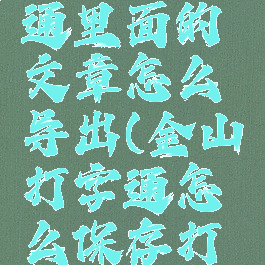 金山打字通里面的文章怎么导出(金山打字通怎么保存打字记录)