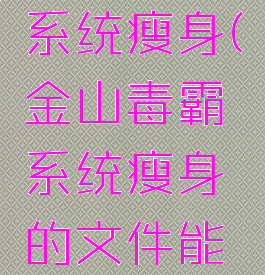 金山毒霸系统瘦身(金山毒霸系统瘦身的文件能删除吗)