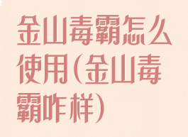 金山毒霸怎么使用(金山毒霸咋样)