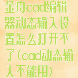 金舟cad编辑器动态输入设置怎么打开不了(cad动态输入不能用)