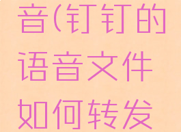 钉钉的语音(钉钉的语音文件如何转发微信)