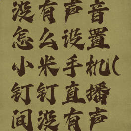 钉钉直播没有声音怎么设置小米手机(钉钉直播间没有声音)