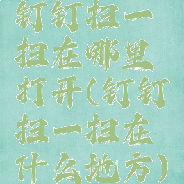 钉钉扫一扫在哪里打开(钉钉扫一扫在什么地方)