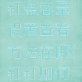 钉钉查看钉盘容量设置查看方法在哪(钉钉如何查看钉盘)