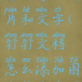 钉钉文档怎么添加图片和文字(钉钉文档怎么添加图片和文字内容)