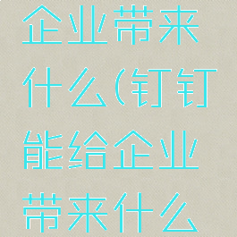 钉钉能给企业带来什么(钉钉能给企业带来什么价值)