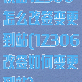 铁路12306怎么改签变更到站(12306改签如何变更到站)