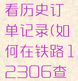 铁路12306怎么查看历史订单记录(如何在铁路12306查看历史订单)