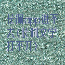 长佩app进不去(长佩文学打不开)