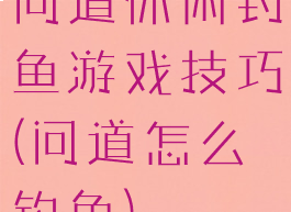 问道休闲钓鱼游戏技巧(问道怎么钓鱼)