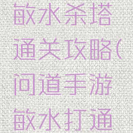问道手游敏水杀塔通关攻略(问道手游敏水打通天塔方法)