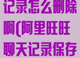 阿里旺旺聊天记录怎么删除啊(阿里旺旺聊天记录保存在哪里)
