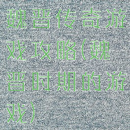 魏晋传奇游戏攻略(魏晋时期的游戏)