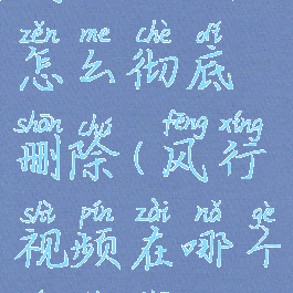 风行视频怎么彻底删除(风行视频在哪个文件夹)