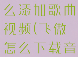 飞傲音乐怎么添加歌曲视频(飞傲怎么下载音乐进去)