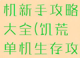 饥荒游戏单机新手攻略大全(饥荒单机生存攻略大全)