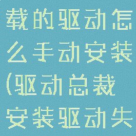 驱动总裁下载的驱动怎么手动安装(驱动总裁安装驱动失败怎么办)