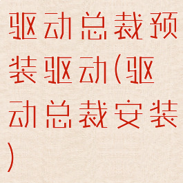驱动总裁预装驱动(驱动总裁安装)