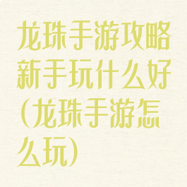 龙珠手游攻略新手玩什么好(龙珠手游怎么玩)