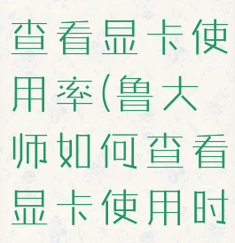 鲁大师怎么查看显卡使用率(鲁大师如何查看显卡使用时长)