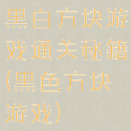 黑白方块游戏通关秘籍(黑色方块游戏)