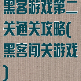 黑客游戏第二关通关攻略(黑客闯关游戏)