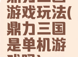 鼎力三国游戏玩法(鼎力三国是单机游戏吗)