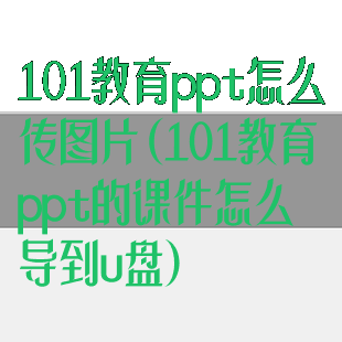 101教育ppt怎么传图片(101教育ppt的课件怎么导到u盘)