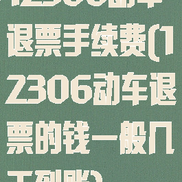 12306动车退票手续费(12306动车退票的钱一般几天到账)