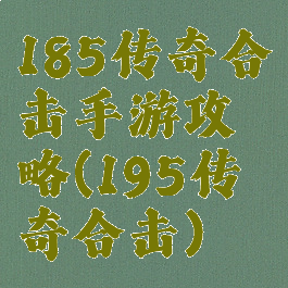 185传奇合击手游攻略(195传奇合击)