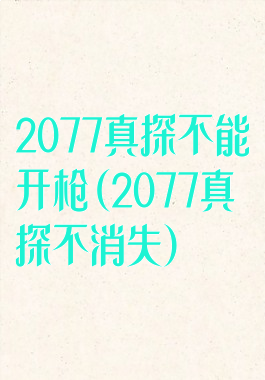 2077真探不能开枪(2077真探不消失)