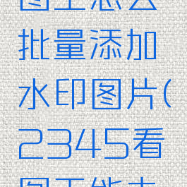 2345看图王怎么批量添加水印图片(2345看图王能去水印吗)