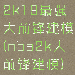 2k19最强大前锋建模(nba2k大前锋建模)